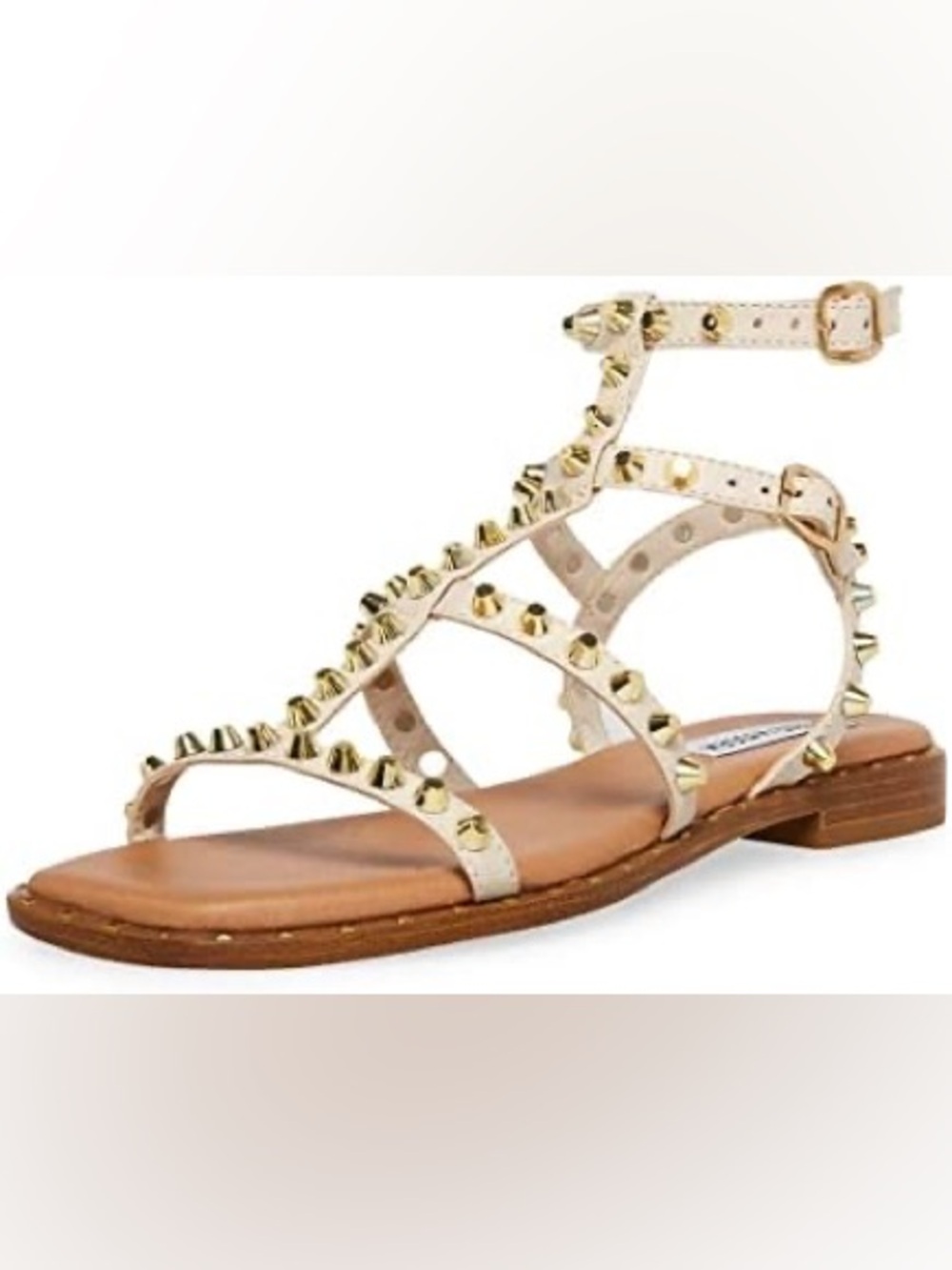 STEVE MADDEN New Sunnie Gladiator Sandal White Bone Gold size 9